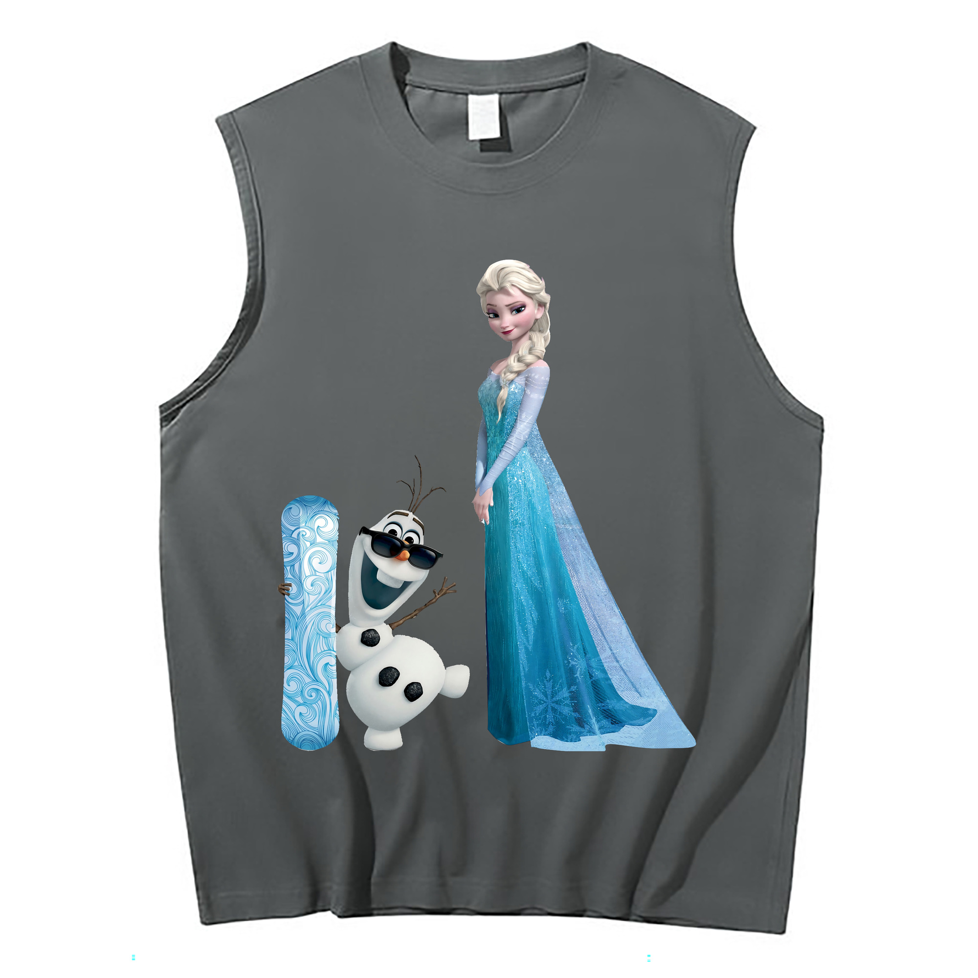 （画像用） アナと雪の女王 アンナ エルサ Frozen Anna Elsa コットン100％タンクトップ（フロントプリント）